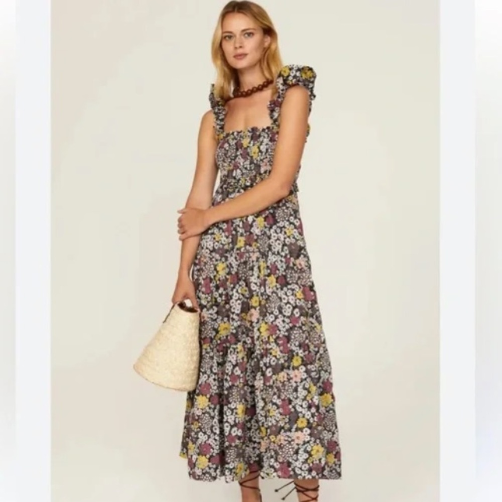New: aureum Ruffle Strap Smock Back Dress. Lined. Pockets. Size Medium - Picture 4 of 15